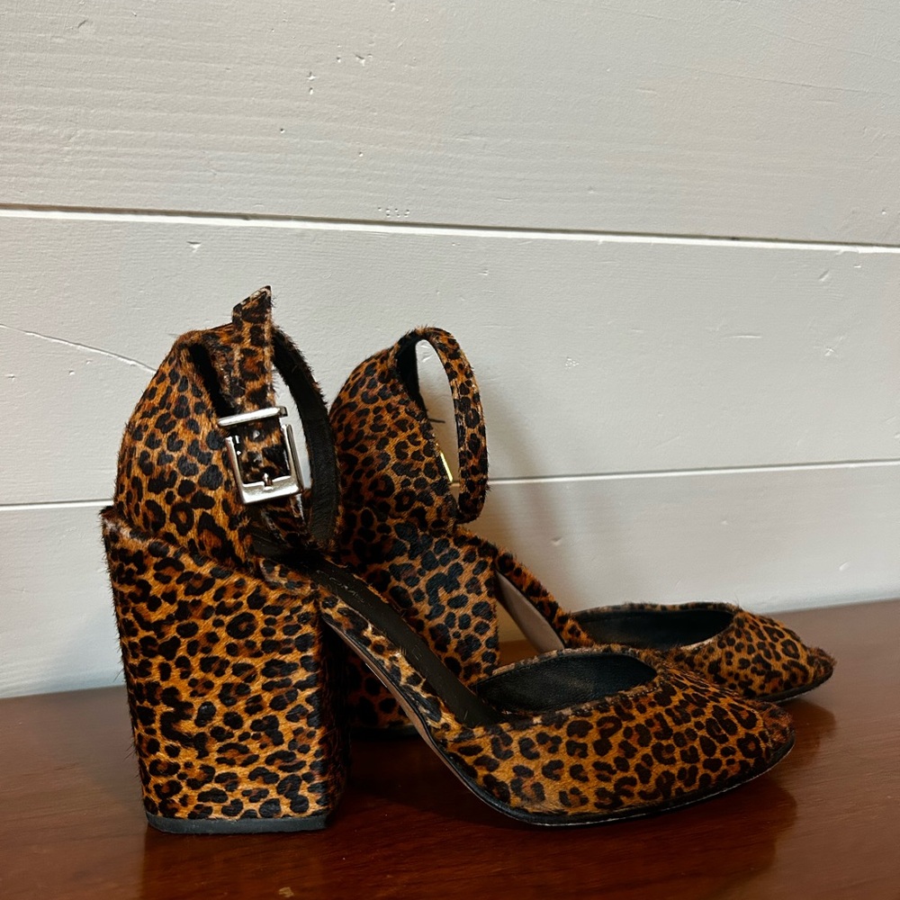 Leopard Pony Hair Heels